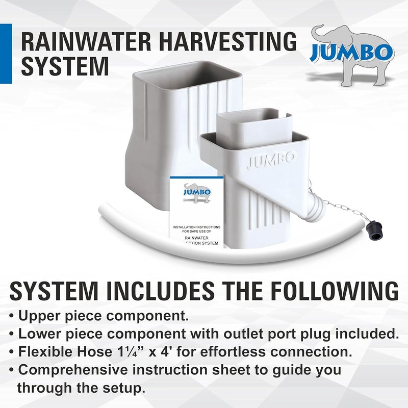 jumbo Rooftop Rainwater Harvesting System from Downspouts Diverter Size 2” x 3” - Image 4